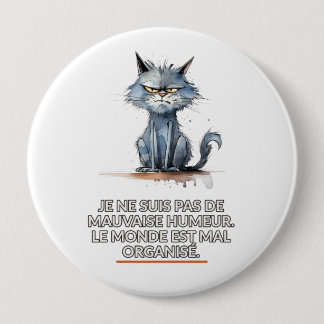 Chat sarcastique mauvaise humeur button