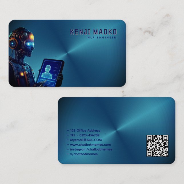 🤖Chatbot Developer Conversational AI Engineer NLP Business Card (Front/Back)
