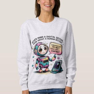 Chatbot Memes Human Not Digital Detox Toxic Humans Sweatshirt