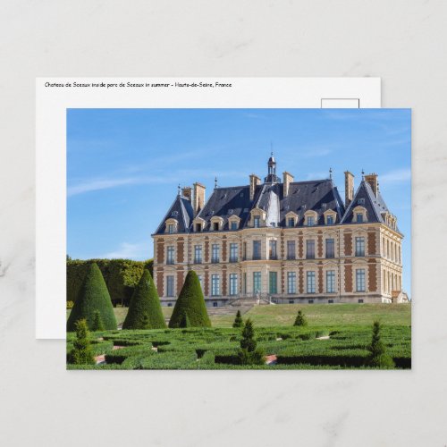 Chateau and parc de Sceaux in summer _ France Postcard