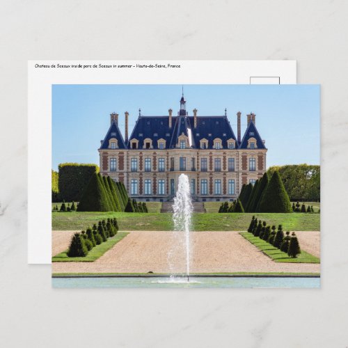 Chateau and parc de Sceaux in summer _ France Postcard
