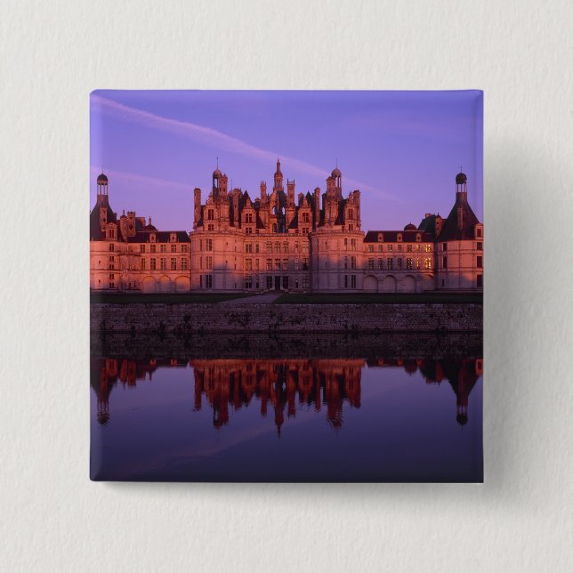 Chateau Chambord at sunset, Loire Valley, France Button (Front)