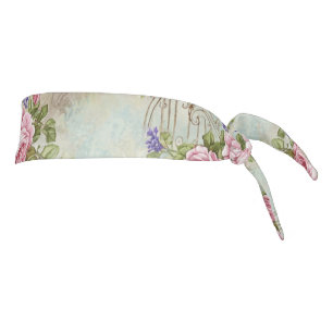 Chateau Core Pink Rose and Lavender Shabby Chic Tie Headband