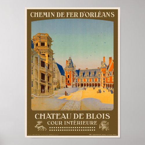 Chteau de Blois France Vintage Poster 1928