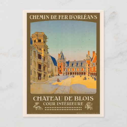 Chteau de Blois France Vintage Poster 1928 Postcard