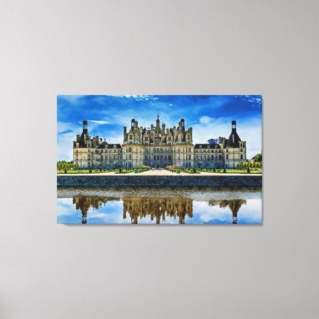 Chateau de Chambord, France. Canvas Print (Front)