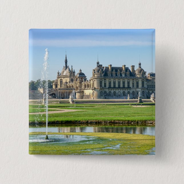Chateau de Chantilly and Le Notre Garden - France Button (Front)