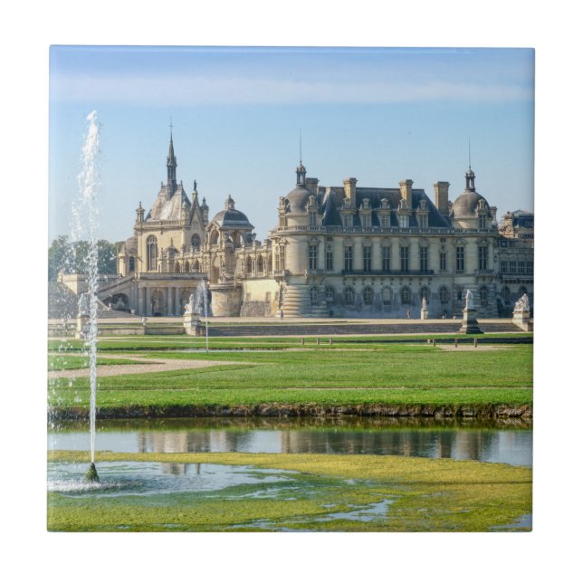 Chateau de Chantilly and Le Notre Garden - France Ceramic Tile (Front)