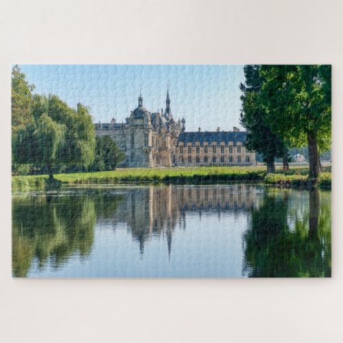 Chateau de Chantilly and reflection in a pond Jigsaw Puzzle