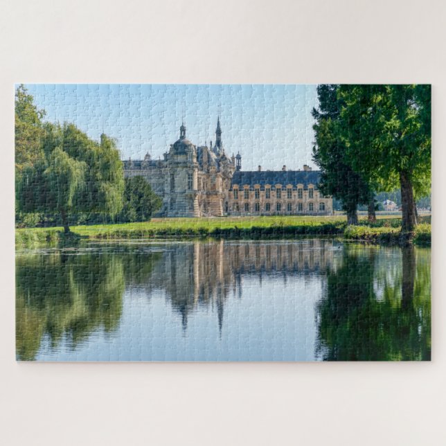Chateau de Chantilly and reflection in a pond Jigsaw Puzzle (Horizontal)