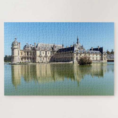 Chateau de Chantilly with reflection in the lake Jigsaw Puzzle
