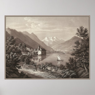 Chateau de Chillon, Lake Geneva, Switzerland Poster