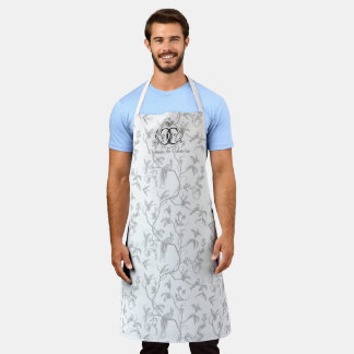Chateau de Colombe Peacock toile apron (gray)