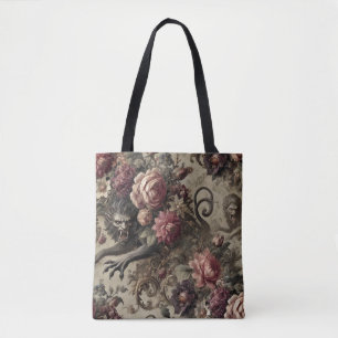 Château des Loups – Gothic Baroque Werewolf Floral Tote Bag