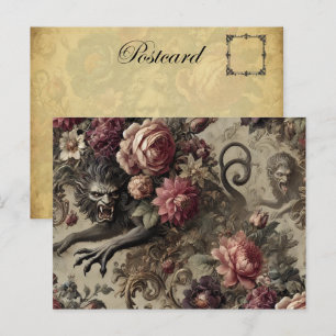 Château des Loups – Gothic Baroque Werewolf  Holiday Postcard