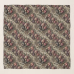 Château des Loups – Gothic Victorian Square Scarf<br><div class="desc">A snarling beast bursts from rococo blooms,  prowling through velvet petals and twisted gold. Château des Loups is where florals guard fangs,  and nobility sleeps with one eye open</div>