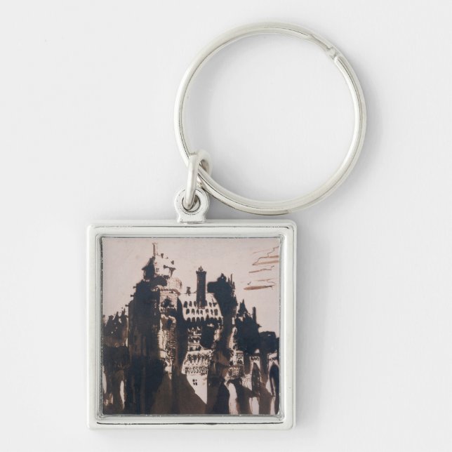 Chateau fortified by two Bridges Keychain (Front)