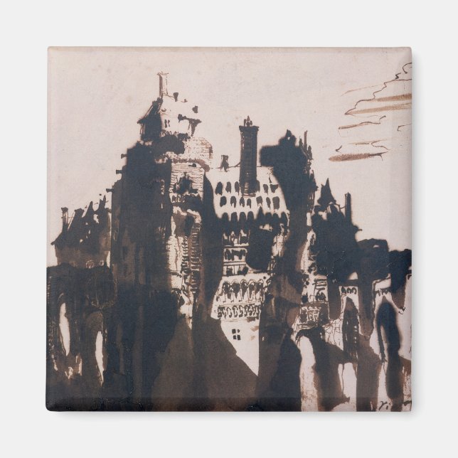 Chateau fortified by two Bridges Magnet (Front)