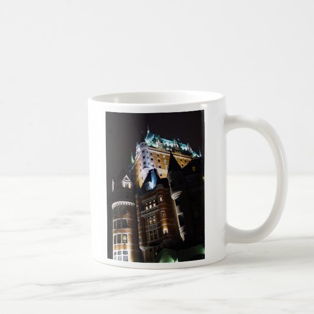 Chateau Frontenac Castle Lit Up At Night Mug (Right)