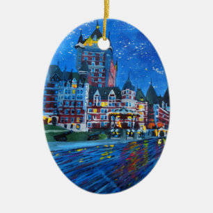 Château Frontenac Quebec Canada by night Ceramic Ornament