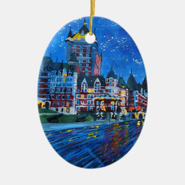 Château Frontenac Quebec Canada by night Ceramic Ornament (Front)