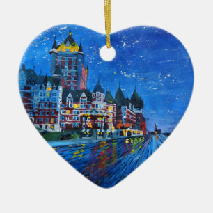 Château Frontenac Quebec Canada by night Ceramic Ornament
