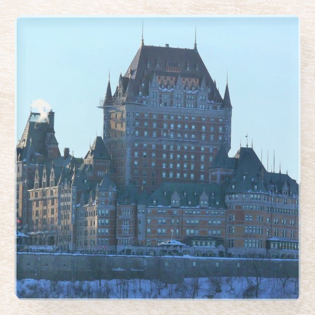 Chateau Frontenac, Quebec, Canada Glass Coaster (Front)