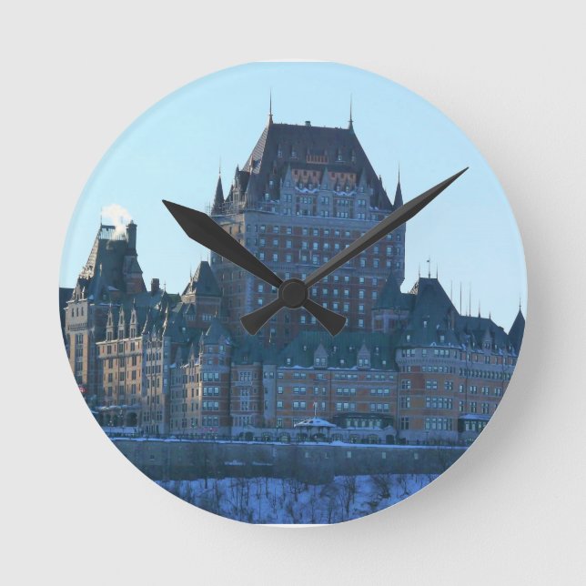 Chateau Frontenac, Quebec, Canada Round Clock (Front)