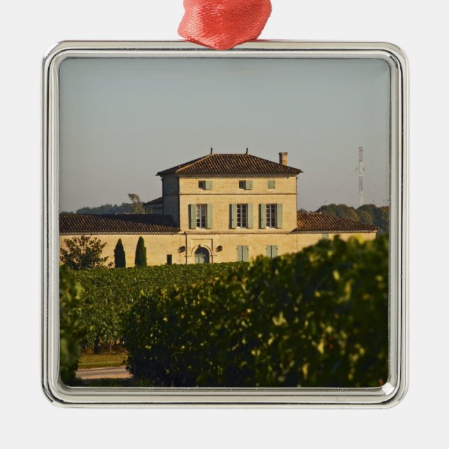 Chateau Lafleur Petrus and vineyard, in Pomerol, Metal Ornament (Front)