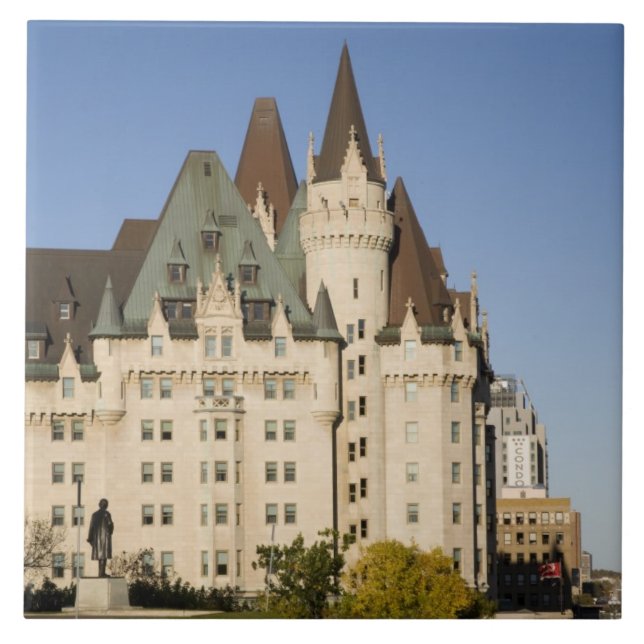 Chateau Laurier Hotel in Ottawa, Ontario, Canada Ceramic Tile (Front)