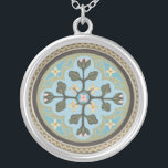 Chateau Panel II Silver Plated Necklace<br><div class="desc">Patterns</div>