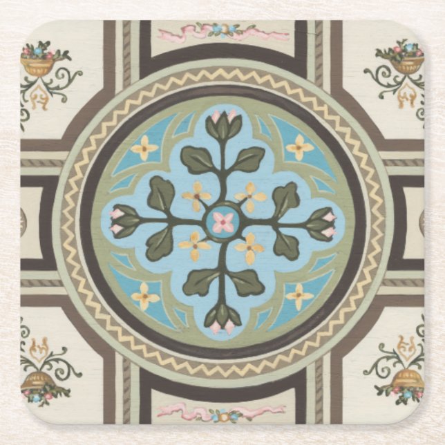 Chateau Panel II Square Paper Coaster (Front)