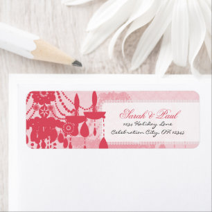 Chateau Rose Pink Chandelier Wedding Invitations Label