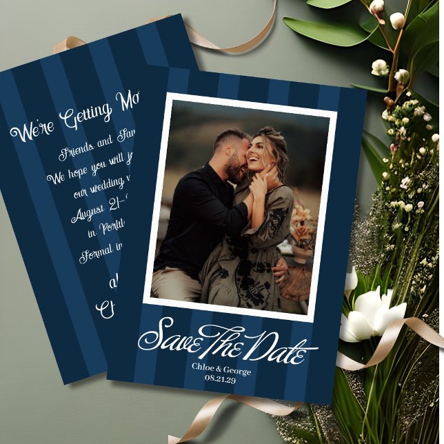Chateau Stripe Photo Save the Date (Creator Uploaded)