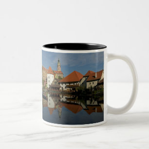 Chateau tower, Vltava River, Cesky Krumlov, Two-Tone Coffee Mug