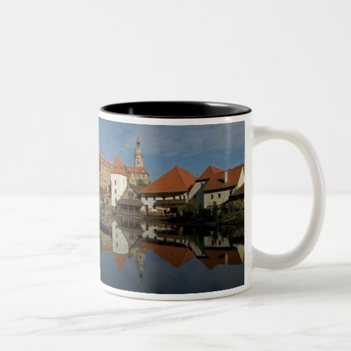 Chateau tower Vltava River Cesky Krumlov Two_Tone Coffee Mug