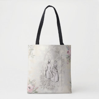 Chateaucore Vintage Couple Floral Arch Tote Bag