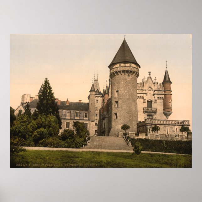 Chateaux de Bourbon-Busset, Vichy, Vintage France Poster (Front)