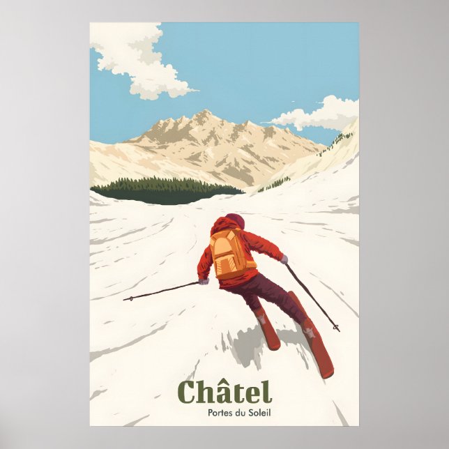Chatel Ski Resort Travel Poster (Front)