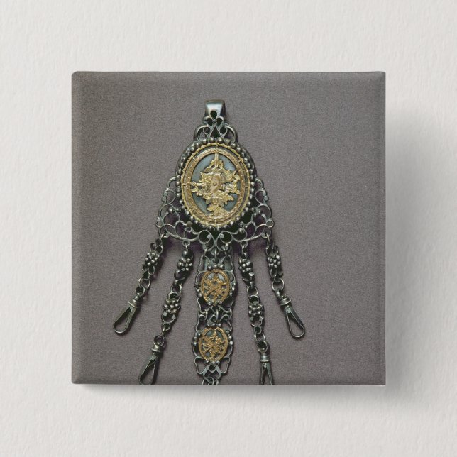 Chatelaine, late 18th century button (Front)