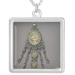Chatelaine, late 18th century silver plated necklace