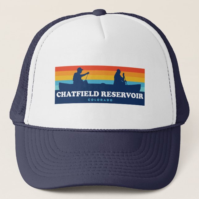 Chatfield Reservoir Colorado Canoe Trucker Hat (Front)