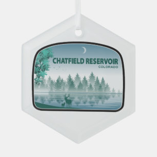 Chatfield Reservoir Colorado Deer Glass Ornament