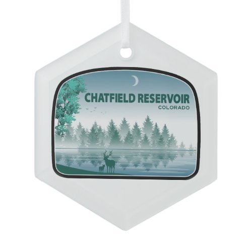 Chatfield Reservoir Colorado Deer Glass Ornament