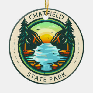 Chatfield State Park Colorado Badge Ceramic Ornament