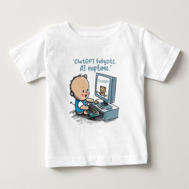 "ChatGPT's Junior Developer" Genius baby gifts Baby T-Shirt (Front)