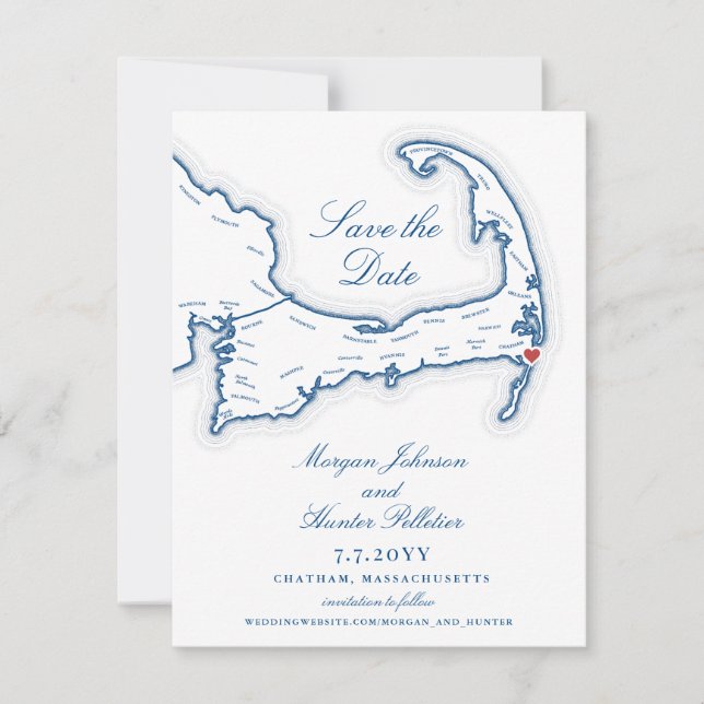 Chatham Bars Inn Cape Cod Wedding Save The Date (Front)