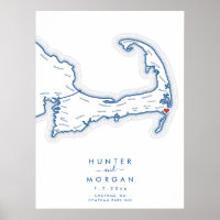 Chatham Bars Inn Wedding Navy Guest Book Poster