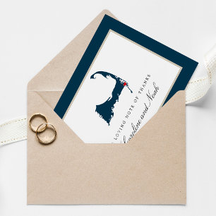 Chatham Cape Cod Blue Wedding Thank You Card