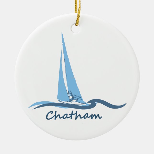 Chatham - Cape Cod. Ceramic Ornament (Front)